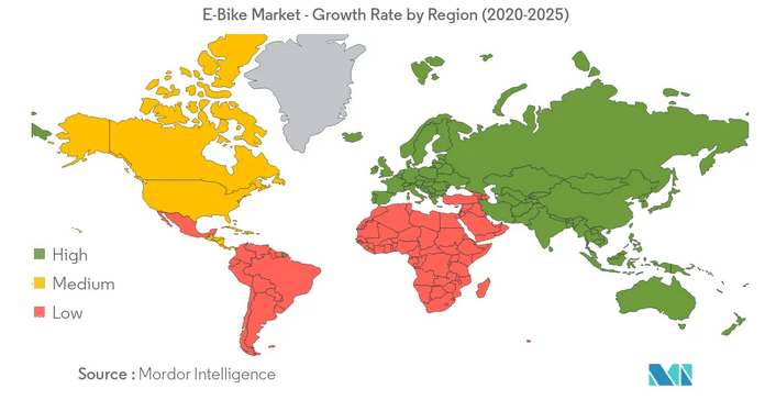 ebike market world map
