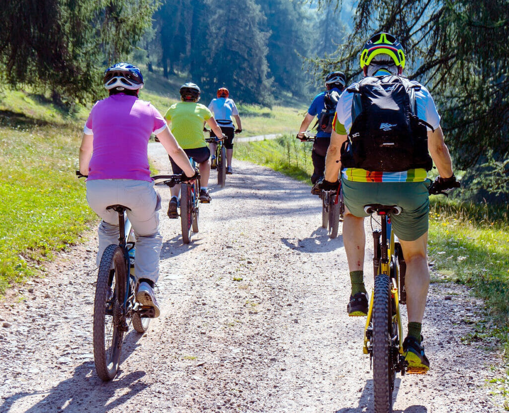 ebike riders in the countryside