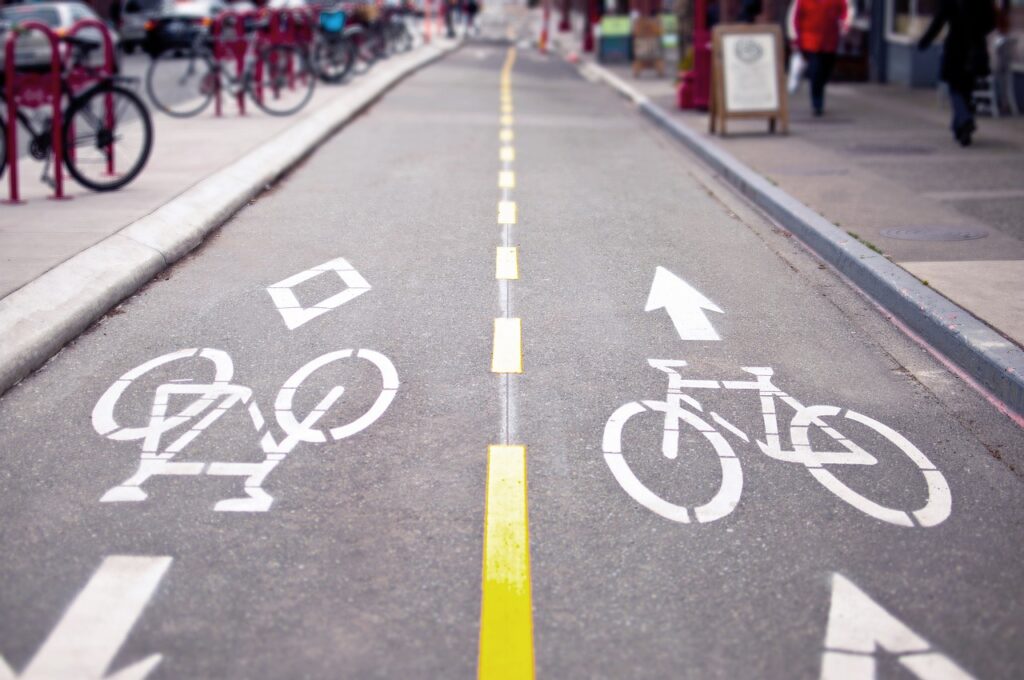 cycle lanes in town