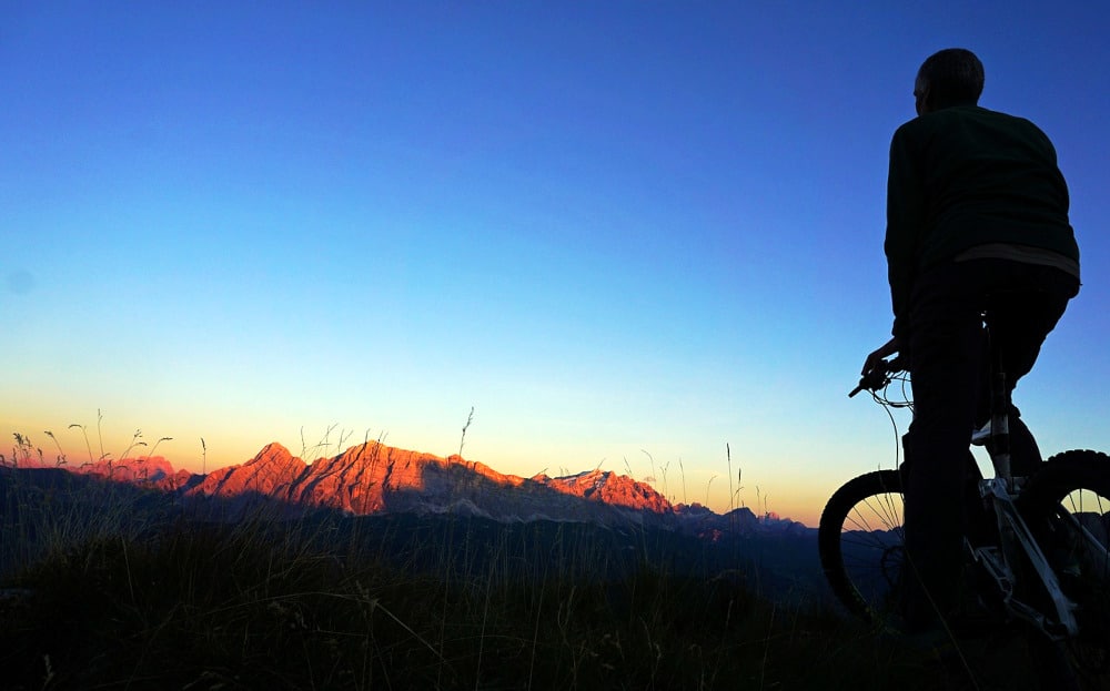 Ebike rider at dusk