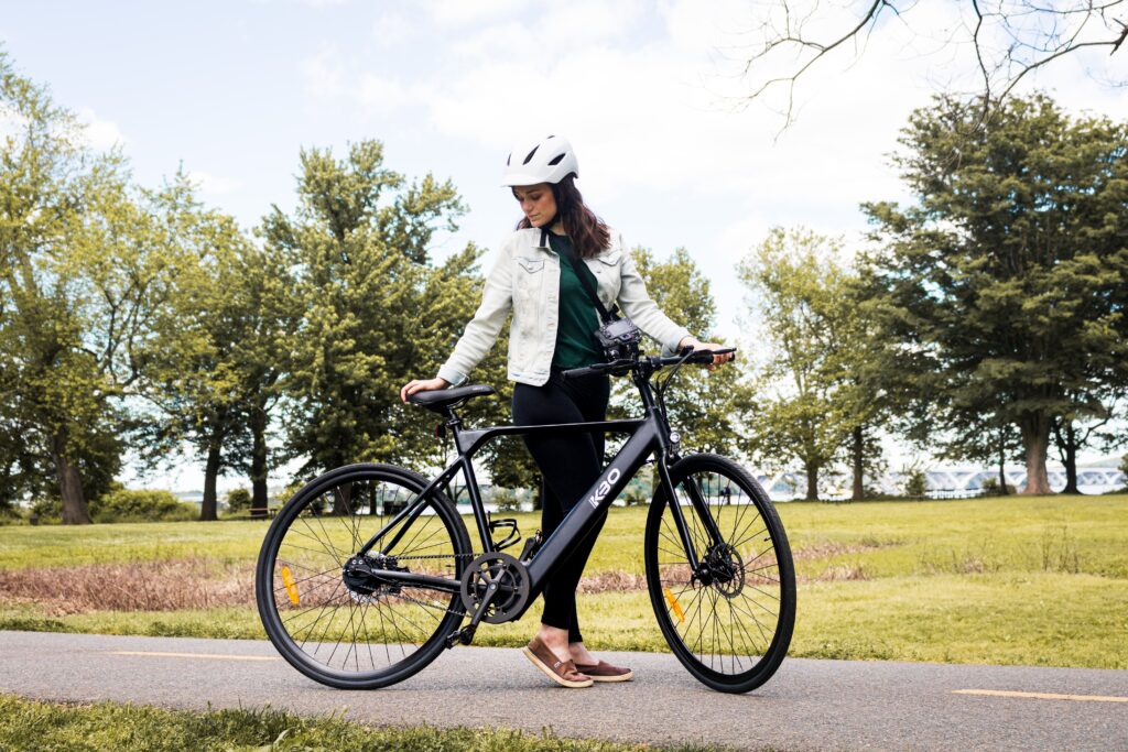 Girl with new ebike