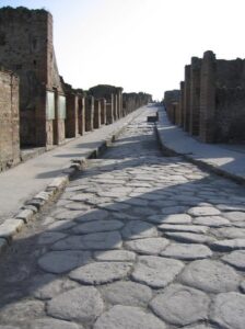 Roman road photograph. Pompeii Street Photo by Paul Vlaar.