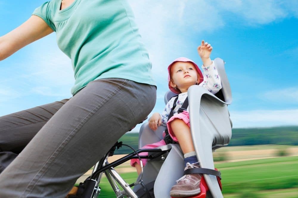 Mother and child on an ebike