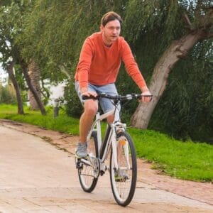 man on an ebike in park