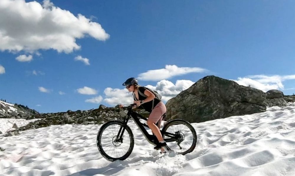 Ebike rider in snow