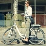 Lady on an ebike