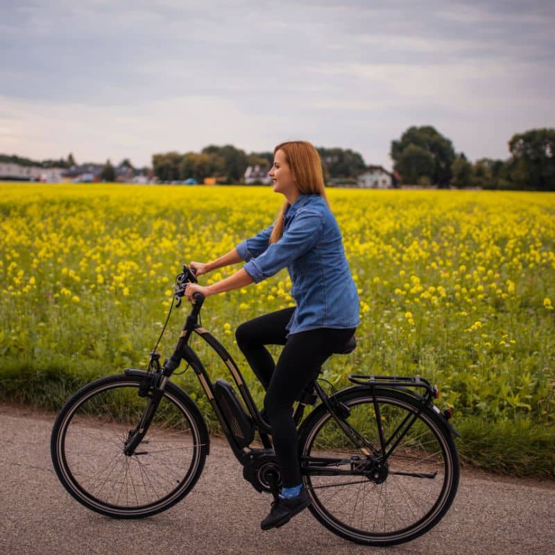 Girl on an ebike