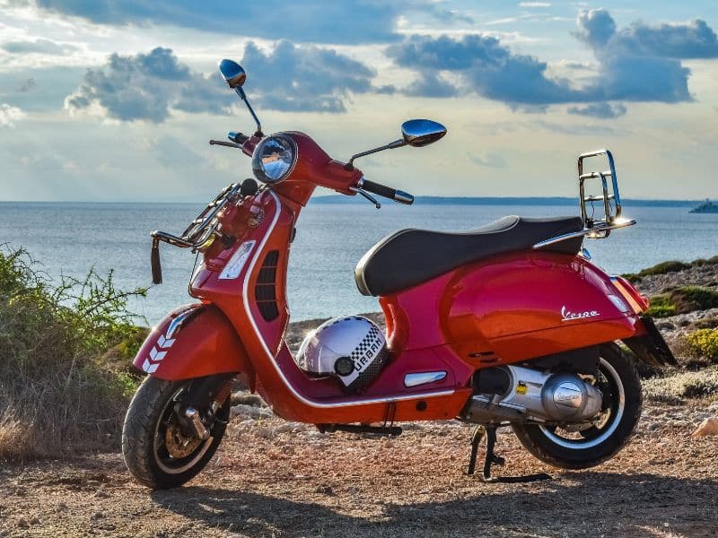 A Red Vespa Scooter